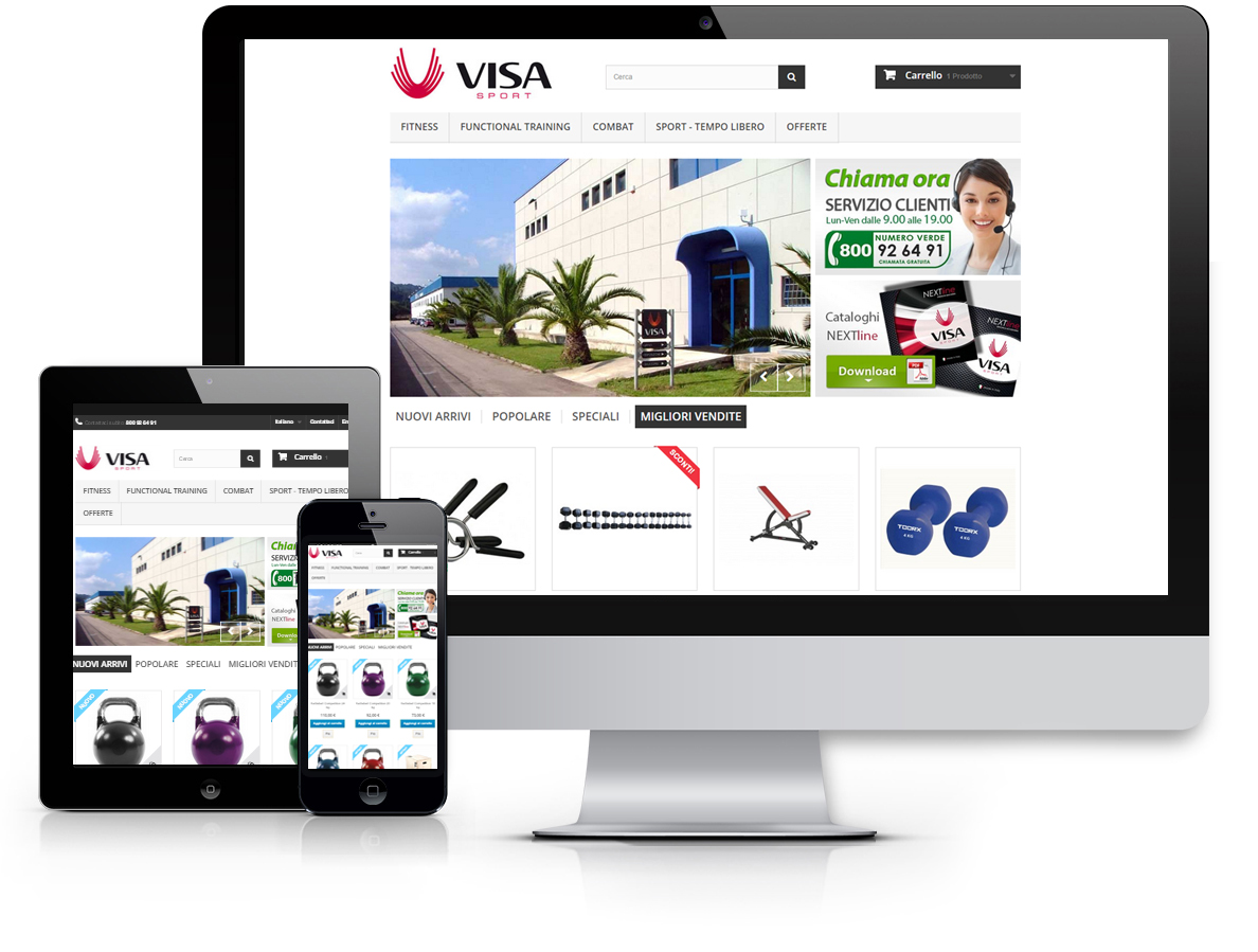 Realizzato il sito e-commerce visashop.it per la Visa Sport